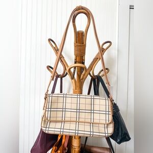 Liz Claiborne Plaid Crossbody Bag - Cream and Tan